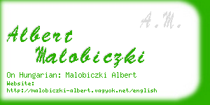 albert malobiczki business card